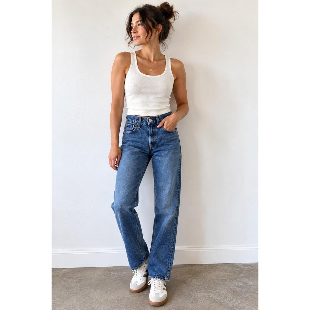 Levi's 501 Original Straight Leg Jeans Button Fly Medium Wash Denim W29 L34